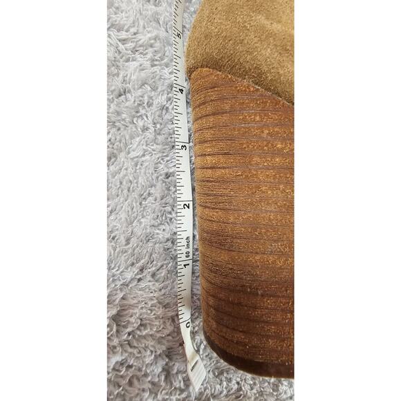 Jeffrey Campbell Yorktown Leather Brown 4" Stacked Heel Stretch Booties‎ Sz 7.5 - Picture 7 of 7